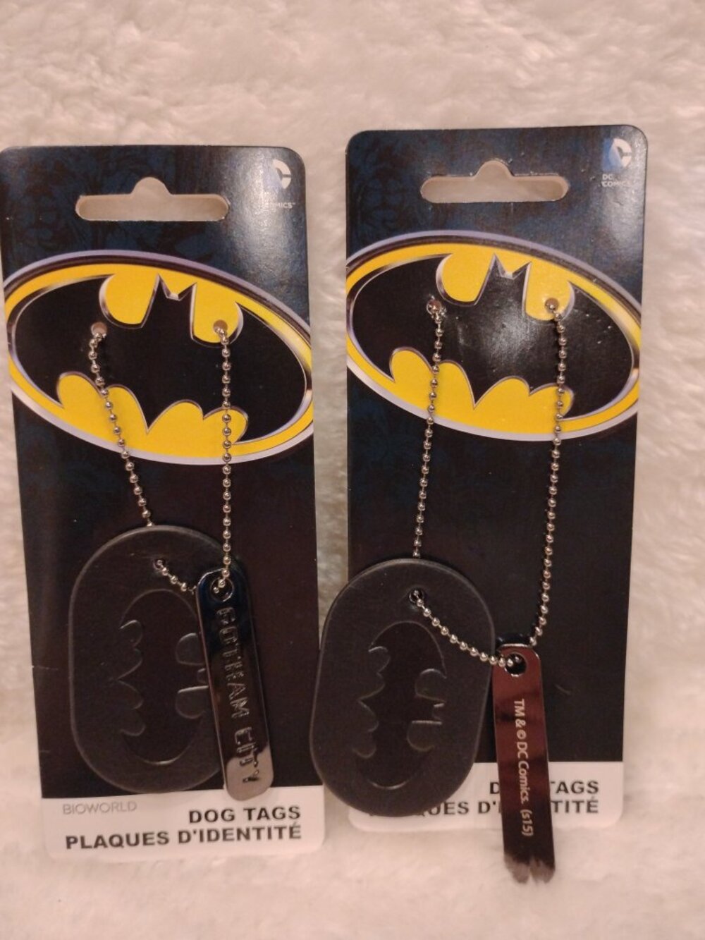 SET OF 2 Batman Dog Tag Necklaces Bioworld DC Comics NEW Sealed